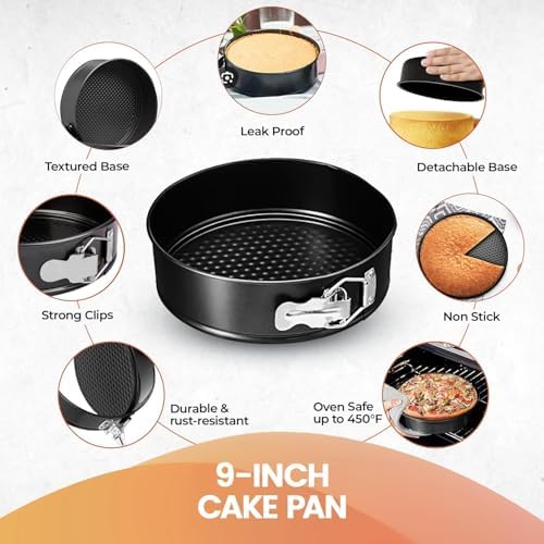 RFAQK 9 Inch Springform Pan Nonstick Leakproof - Spring Form Pan for