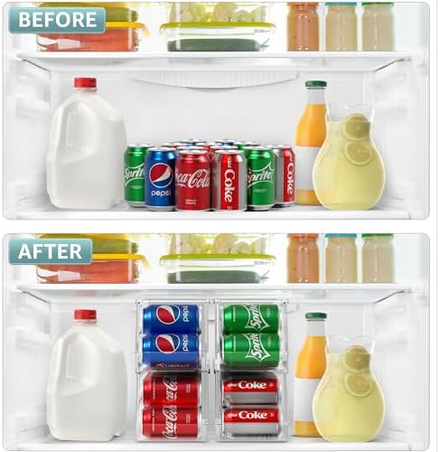 Sorbus Soda Can Organizer for Fridge & Freezer, Stackable with Lid