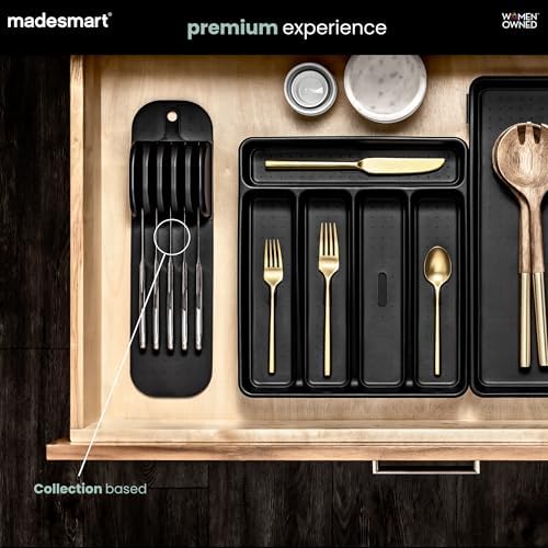 madesmart Classic In Drawer Knife Mat, 11 Knives, Carbon