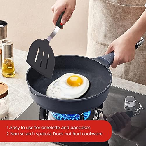 Silicone Spatula Turner Set, 3 Pack, Heat Resistant 600 °F