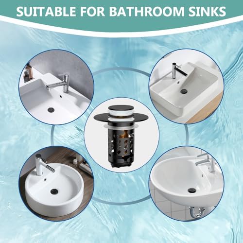 Sello Universal Bathroom Sink Stopper and Drain Strainer, Sink Plug