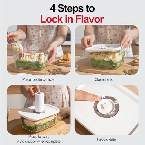 Vacuum Sealer with 4 Borosilicate Glass Containers
