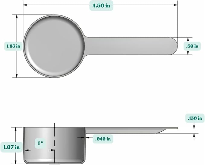 8 Teaspoon Long Handle Plastic Measuring Scoop - Image 2
