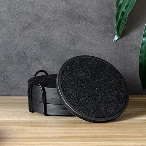 Absorbent Coasters for Drinks with Holder - 6packs, Silicone Coaster