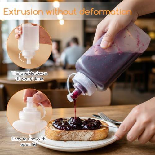 2Pcs Large Squeeze Bottle 27 Oz & 34 Oz Salad Dressing Container Wide