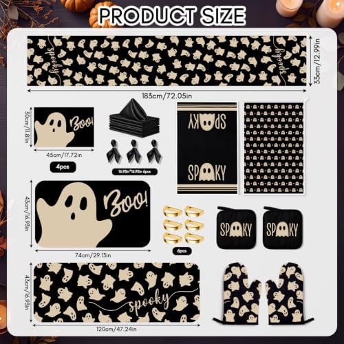 Irenare 25 Pcs Halloween Ghost Kitchen Accessories Decor Set with