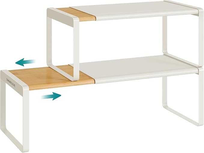 SONGMICS HOME Spice Racks, Expandable Cupboard Shelf Orgnizers, Kitchen Counter by SONGMICSHOME