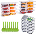 8 Sets Reusable Snack Containers with Lids, Double Compartment Snack