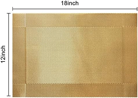 Trophable Placemats Set of 6 Table Placemats Heat Resistant Woven