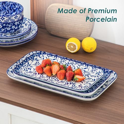 vancasso SELENE Porcelain Serving Platters Set of 3, 16/14/12 Inch