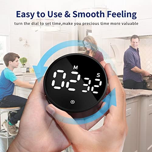 Kitchen Timer with Large LED Display, Adjustable Volume