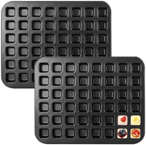 2 Pcs Mini Brownie Bites Pan with Dividers 48 Cavity