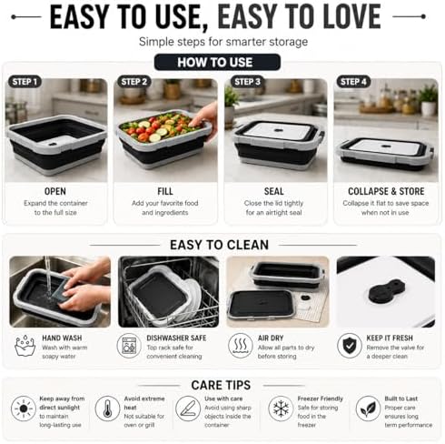 2-Pack XL Collapsible BBQ Prep Tub with Built-in Cutting Board, Lid &