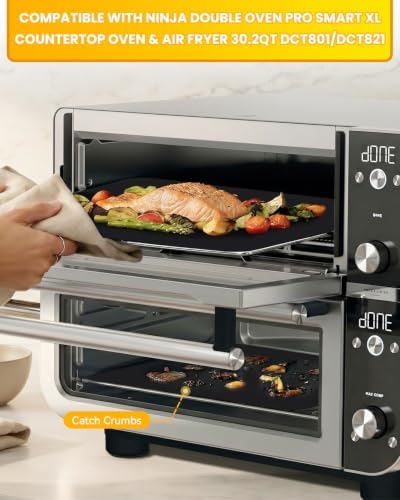 5PCs Nonstick Teflon Oven Liners Compatible with Ninja Double Oven Pro