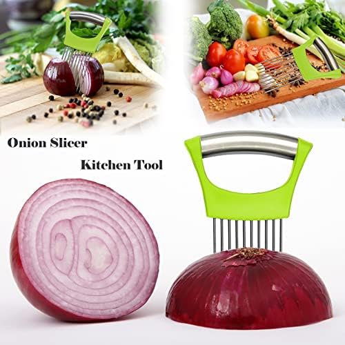 2-PCS Onion Holder for Slicing, Green