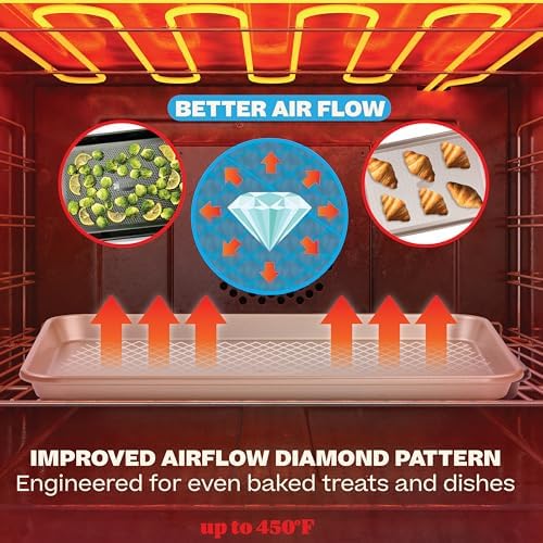 Baker's Secret Baking Sheet Pan Set, 2x Cookie Sheets for Oven