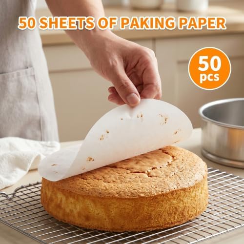 Springform Pan Set, 9 Inch with 50 Liners and Spatula