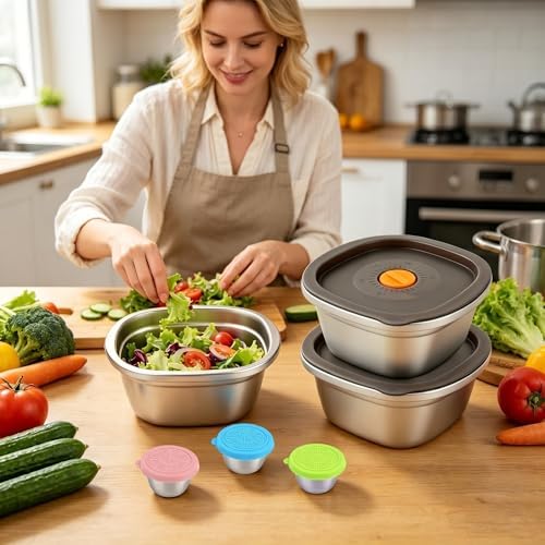 3-Pack 50oz Stainless Steel Salad Bowls