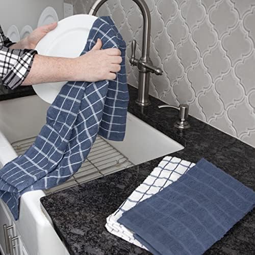 Ritz Premium 100% Cotton Terry Check Kitchen Dish Towels - Highly
