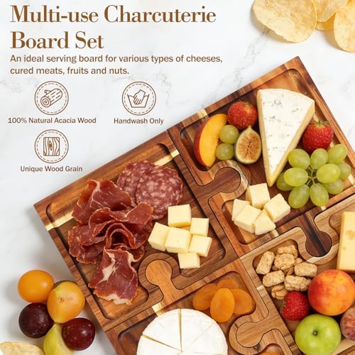 Wood Charcuterie Board Set,Cheese Board for Serving with Accessories