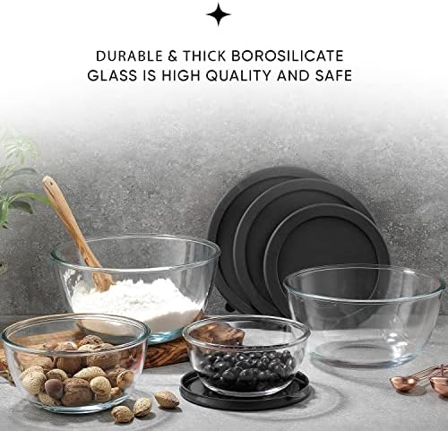 JoyJolt Kitchen Mixing Bowls - 8pc Glass with Lids Set – Neat Nesting