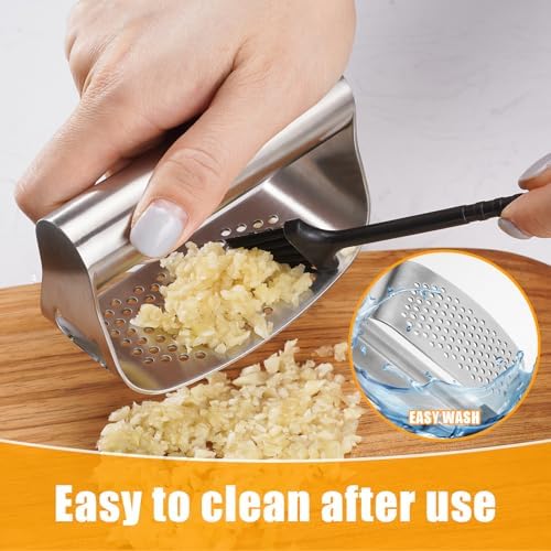 Garlic Press Rocker Rust Proof Kitchen Tool for Ginger