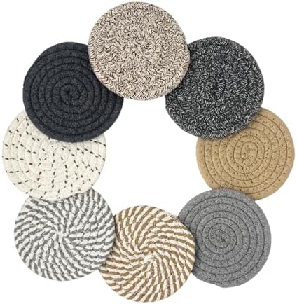 Coasters Set of 8, Drink Coasters Brown & Grey