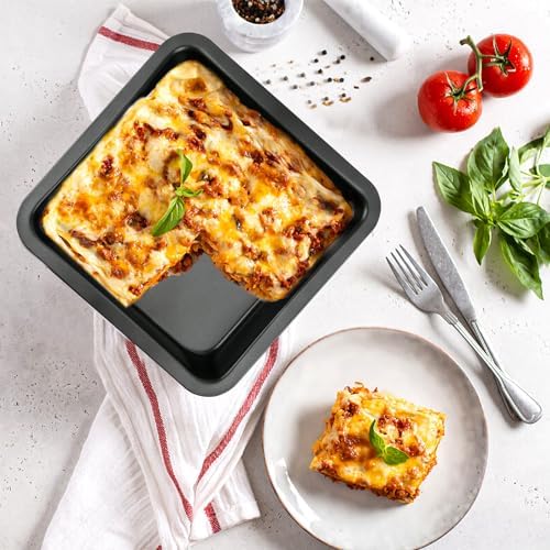 4 Pcs 8x8 Square Baking Pan, Carbon Steel Brownie Pans, Square Cake