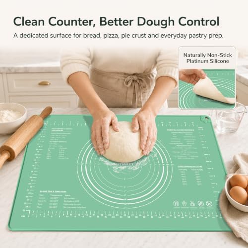 KOYMILEY Platinum Silicone Pastry Mat with Measurements, 24 x 16 in