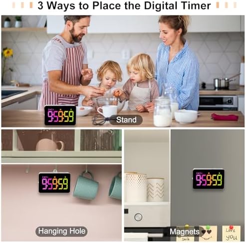 PERSUPER Kitchen Digital Timer, Rechargeable, Vibration Mode
