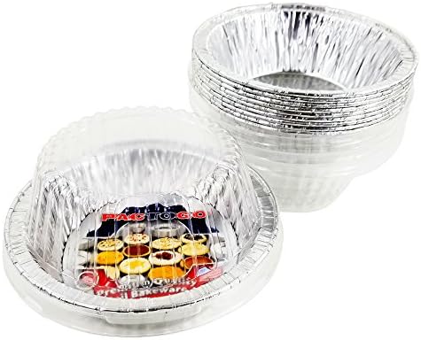 PACTOGO Disposable Aluminum 5 3/4" Meat Pot Pie Extra Deep Pan Baking