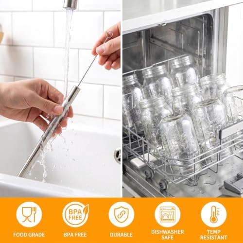 Mapoxy 32oz Mason Jars Cups with Plastic Lids & Straws 2 Pack