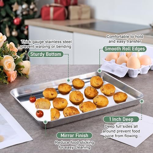 Baking Sheet with Rack & Pot Set, Homikit Stainless Steel Quarter