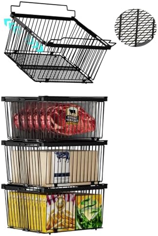 Large Freezer Organizer Bins for 5 to 9 Cu.Ft,Leak-Proof Bottom,4Pack