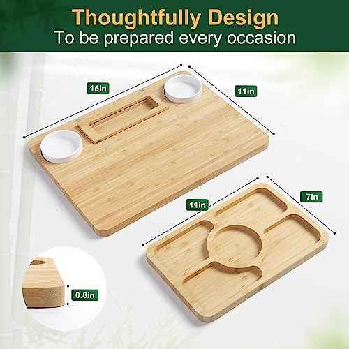 ROCIRLAB Bamboo Charcuterie Boards (23"×11"×0.8") and Knife Set, Lightweight Cheese Board and Platter, Unique Gift for Housewarming, Anniversary & Wedding, Mother's Day and Christmas for Women…