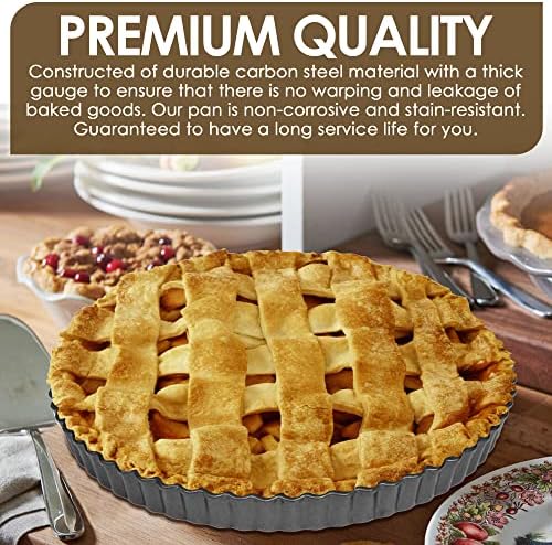 Vervo Quiche Pan - 9.5 Inch Non-Stick Removable Loose Bottom Carbon