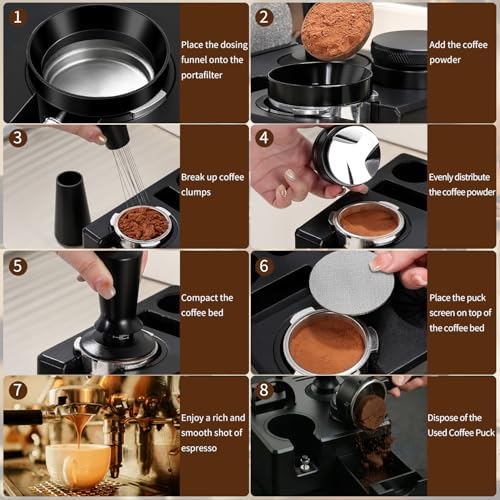 12PCS Espresso Accessories Kit: 54mm Espresso Tamper, Coffee