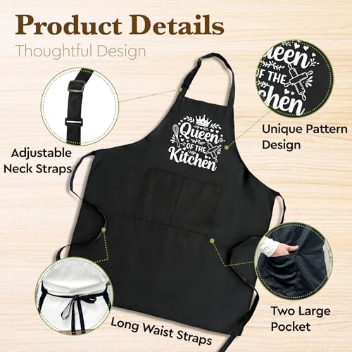 Queen of the Kitchen Apron for Women Cooking Baking,Queen of the