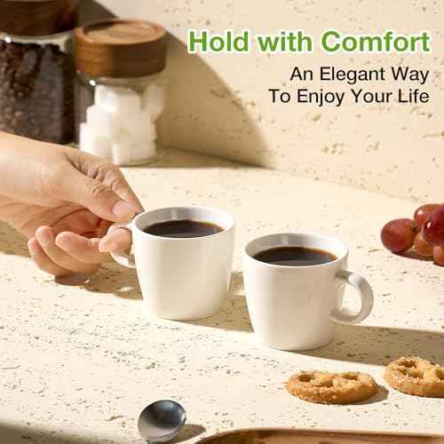 Hlukana Porcelain Espresso Cups Set of 4, 3.5 oz Small Coffee Mugs