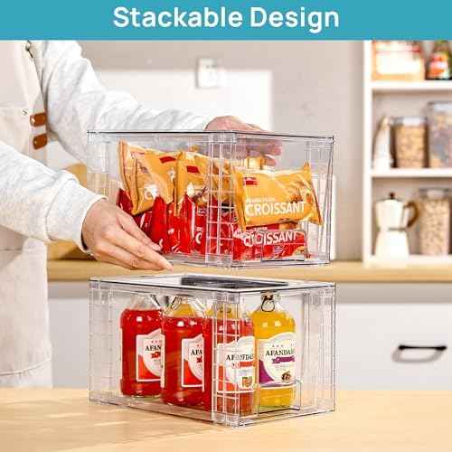 Vtopmart 8 Pack Large Stackable Storage Drawers,Clear Acrylic Drawer