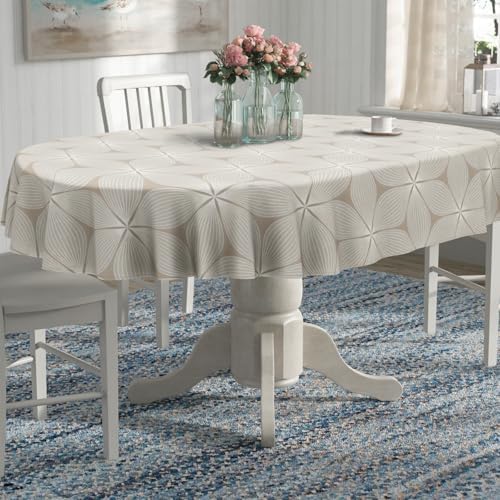 Geometrical Oval Tablecloth Farmhouse 52"x70" Waterproof Table Cloth