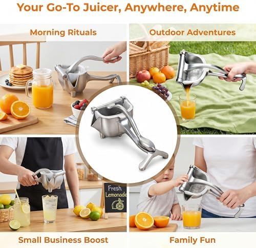 Manual Aluminum Fruit Juice Squeezer with 10Pcs Filter Bags