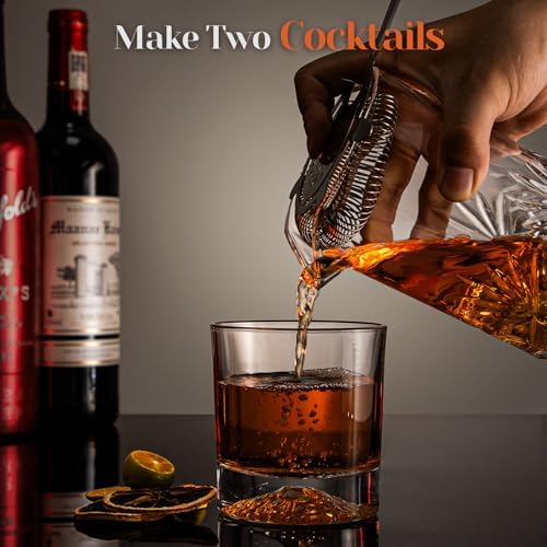 Cocktail Mixing Glass, veecom 18oz Crystal Bartender Kit, 5 Piece Bar