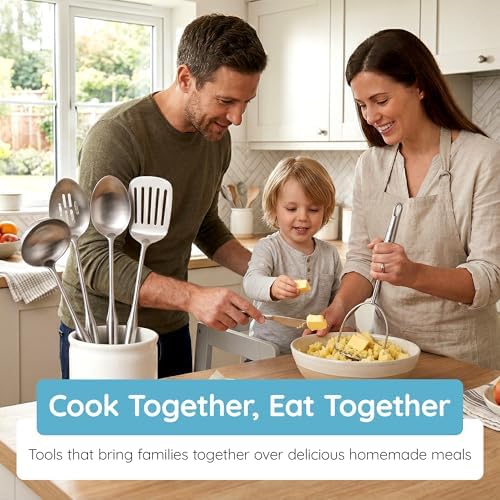 Millvado Stainless Steel Kitchen Utensil Set, Cooking Utensils, Set of