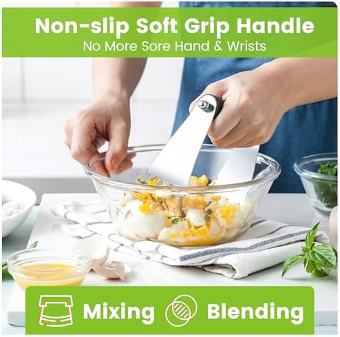 Spring Chef Stainless Steel Dough Blender & Bench Scraper Set, Black