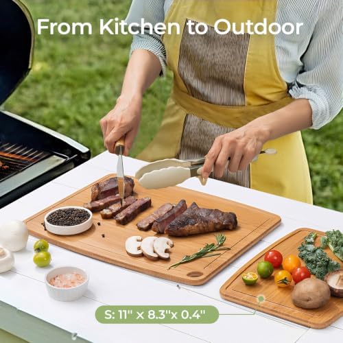 Keechee Dishwasher Safe Bamboo Cutting Board, Lightweight & Durable