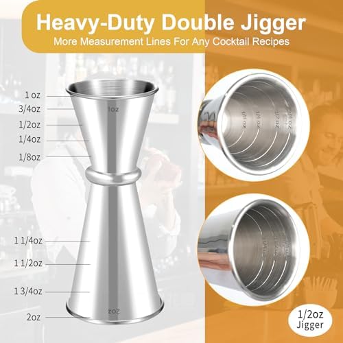 Lexenic 2oz 1oz Japanese Jigger, 304 Stainless Steel- (Pack 1)
