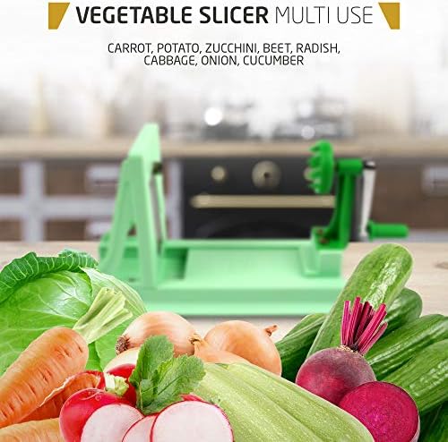 Vollum Vegetable Spiralizer with 4 Blades Straight and Serrated