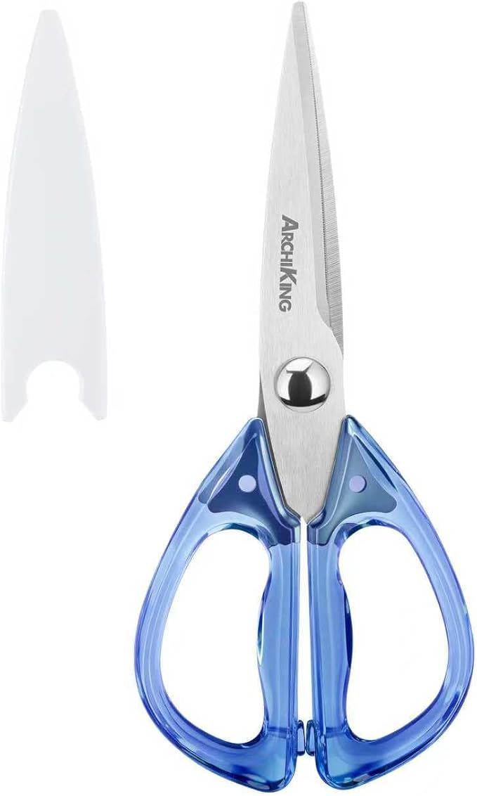 8.0inch Kitchen Shears, Sharp Stainless Steel Meat & Poultry Scissors, by ARCHIKING