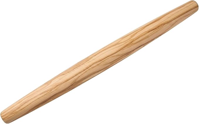Olive Wood French Rolling Pin, 15 Inch Wooden Rolling Pin by LiebeOlivee